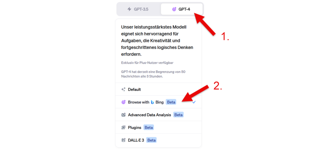 GPT-4 - Browse with Bing